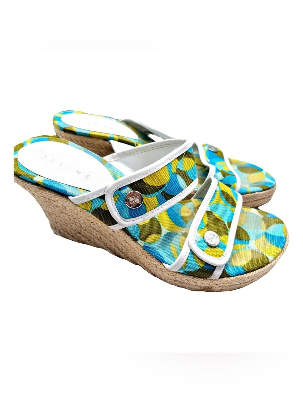 Celine en toile vert taille Multicolor Espadrille Wedge Sandals
